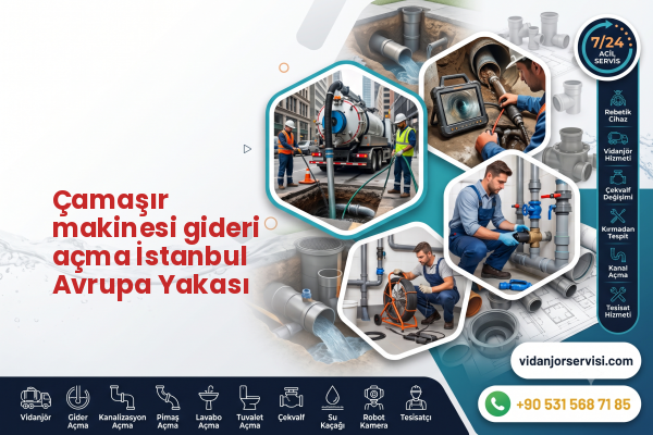 Çamaşır makinesi gideri açma İstanbul Avrupa Yakası